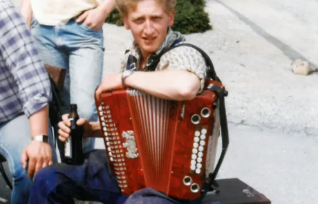 Maibaum aufstellen Ende der 80er