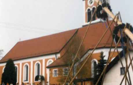 Maibaum aufstellen Ende der 80er