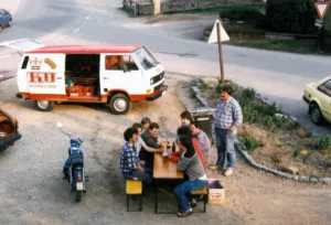 Maibaum aufstellen Ende der 80er